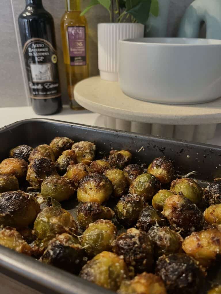 parmesan roasted brussel sprouts side dish